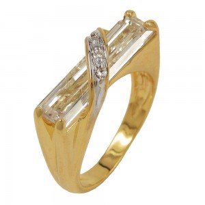 Ring gold-plattiert Zirkonia Größe 62