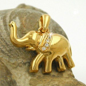 Anhänger Elefant vergoldet 3 Micron