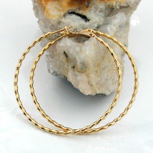 Creolen Ohrringe gedreht vergoldet 3 Micron