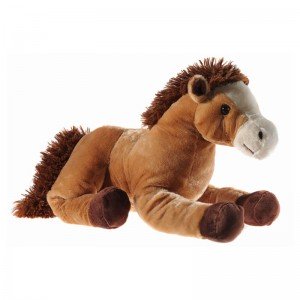 Kuscheltier Pferdekoppel Pferd liegend braun 62cm