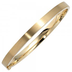 Armreif Armband oval 333 Gelbgold mattiert Goldarmreif Steckverschluss