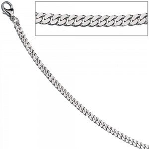 Panzerarmband 585 Weißgold massiv 21cm Gold Armband Weißgoldarmband Karabiner