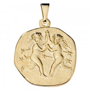 Anhänger Sternzeichen Zwilling 333 Gelbgold Sternzeichenanhänger