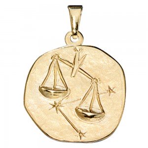 Anhänger Sternzeichen Waage 333 Gelbgold Sternzeichenanhänger
