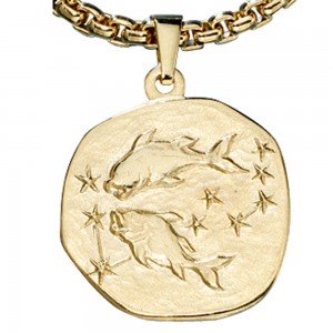 Anhänger Sternzeichen Fische 333 Gelbgold Sternzeichenanhänger