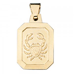 Anhänger Sternzeichen Krebs 333 Gelbgold matt Sternzeichenanhänger