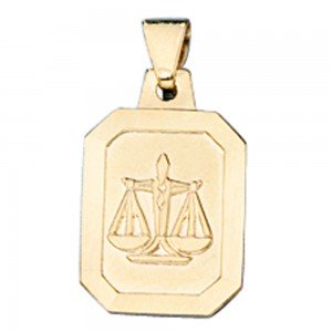 Anhänger Sternzeichen Waage 333 Gelbgold matt Sternzeichenanhänger