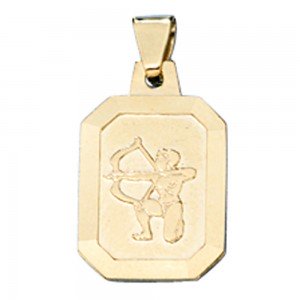 Anhänger Sternzeichen Schütze 333 Gelbgold matt Sternzeichenanhänger