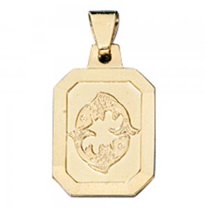 Anhänger Sternzeichen Fische 333 Gelbgold matt Sternzeichenanhänger