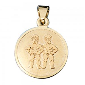 Anhänger Sternzeichen Zwilling 333 Gelbgold matt Sternzeichenanhänger