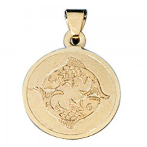 Anhänger Sternzeichen Fische 333 Gelbgold matt Sternzeichenanhänger