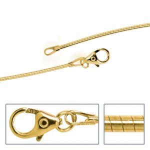 Halsreif 585 Gelbgold 1,1mm 50cm Gold Kette Halskette Goldhalsreif Karabiner