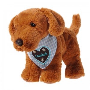 Kuscheltier Hund mit Halstuch blau Lausbub 22cm