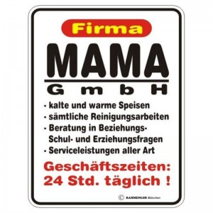 geprägtes Blechschild - Firma Mama GmbH