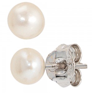 Ohrstecker 925 Sterling Silber 2 Süßwasser Perlen Ohrringe Perlenohrstecker