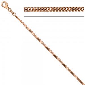 Panzerkette 585 Rotgold 2,0mm 50cm Gold Kette Halskette Rotgoldkette Karabiner