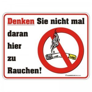 geprägtes Blechschild - Nichtraucher