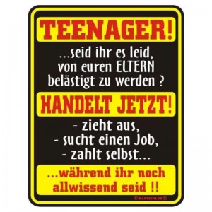 geprägtes Blechschild - Teenager