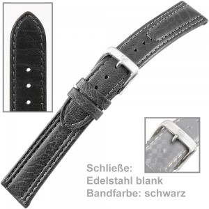 Uhrenarmband Men 18mm Kalbleder mit leichtem abgenähten Wulst