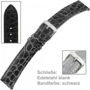 Uhrenarmband Men 18mm elegante Krokoprägung auf Kalbleder