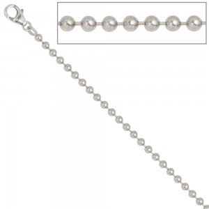 Kugelkette 925 Silber 3,0mm 60cm Halskette Kette Silberkette Karabiner