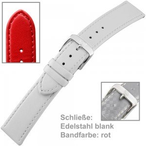 Uhrenarmband Ladies 20mm Kalbleder rot
