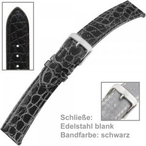Uhrenarmband Men 18mm elegante Krokoprägung auf Kalbleder