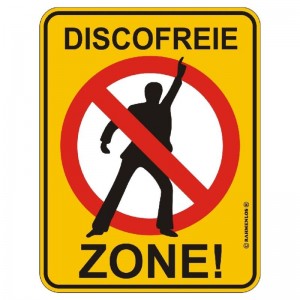 geprägtes Blechschild Disco Freie Zone