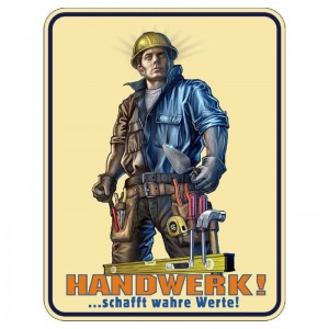 geprägtes Blechschild Handwerk