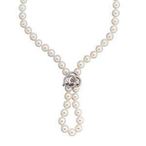 Perlclip Perlraffer Rafferschließe 585 Weißgold 24 Diamanten Brillanten