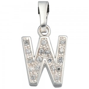 Anhänger Buchstabe W 925 Silber Buchstabenanhänger