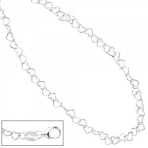 Kinder Collier Halskette aus Herzen Herzchen 925 Sterling Silber 35cm Kette