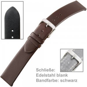 Uhrenarmband Men XL 20mm feines Kalbleder waterproof