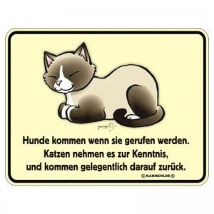 geprägtes Blechschild - Hund kommen ..