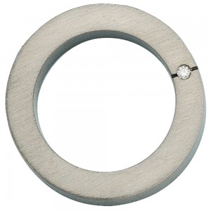 Anhänger rund Titan mattiert 1 Diamant Brillant 0,03ct.