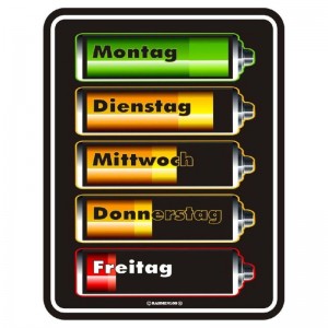 geprägtes Blechschild Akku