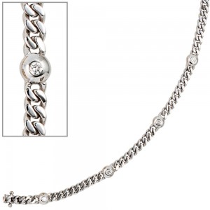 Armband 585 Weißgold 6 Diamanten Brillanten 0,30ct. 19cm Weißgoldarmband