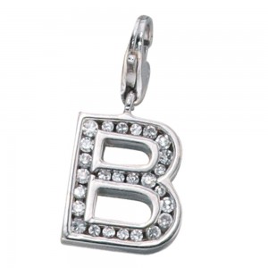 Anhänger Charm Buchstabe B 925 Sterling Silber mit Zirkonia