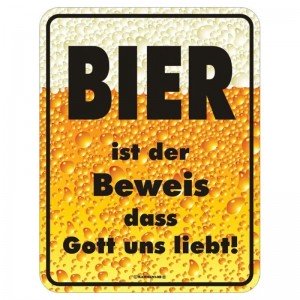 geprägtes Blechschild - Bier ist der Beweis