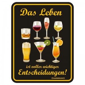 geprägtes Blechschild Das Leben