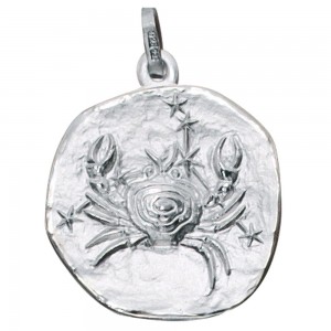 Anhänger Sternzeichen Krebs 925 Sterling Silber matt Sternzeichenanhänger rund