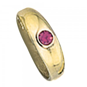 Kinder Taufring 333 Gelbgold 1 Rubin rot Taufanhänger