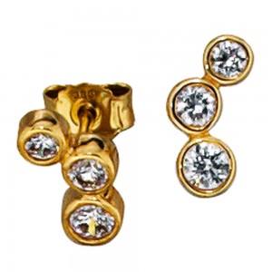 Ohrstecker 333 Gelbgold 6 Zirkonia Ohrringe Goldohrstecker