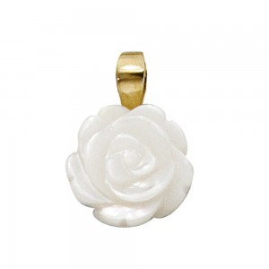 Anhänger Rose 333 Gelbgold Perlmutt