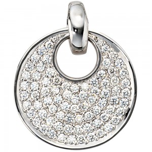 Anhänger rund 585 Weißgold 78 Diamanten Brillanten 1,45ct. Weißgoldanhänger