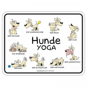 geprägtes Blechschild - Hunde Yoga