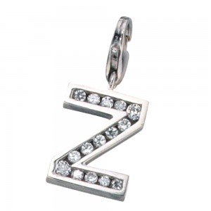 Anhänger Charm Buchstabe Z 925 Sterling Silber mit Zirkonia