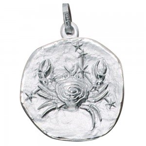 Anhänger Sternzeichen Krebs 925 Sterling Silber matt Sternzeichenanhänger rund
