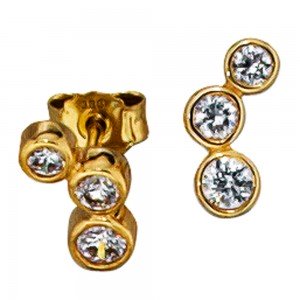 Ohrstecker 333 Gelbgold 6 Zirkonia Ohrringe Goldohrstecker