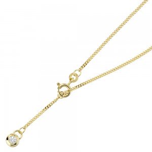 Fußkettchen Fußkette 333 Gelbgold 1 Zirkonia 25cm Federring